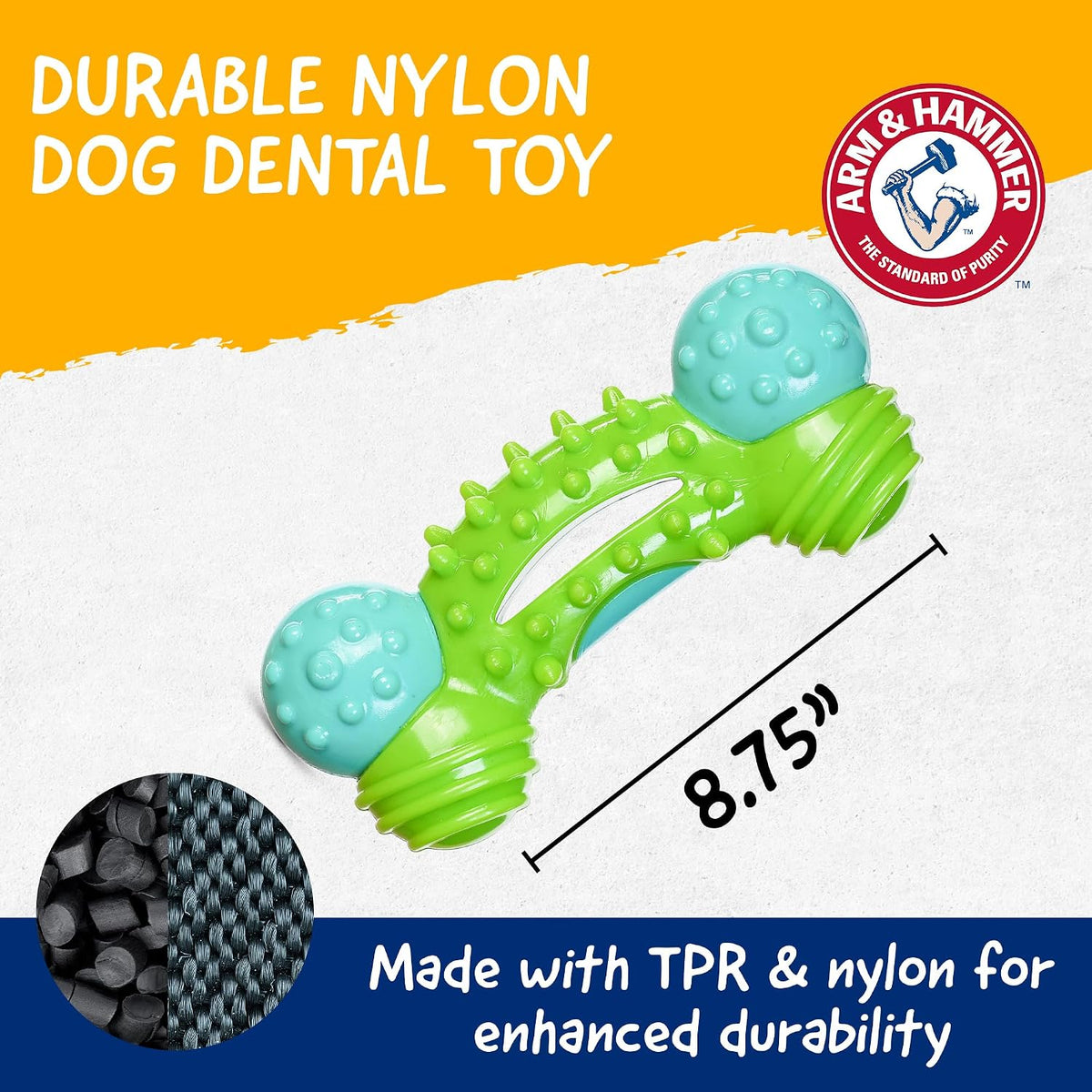 Arm & Hammer Nubbies, Dog Dental Toy, Apple Flavor, Nylon Bone, 1 Count