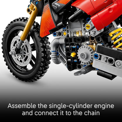 LEGO Technic Ducati Desmo450 MX Factory Motorcycle 42238 | Building Toys for Boys & Girls, Ages 10+, Dirt Bike Toy for Display W/ Stand, Bedroom or Desk Decor, 457 pieces, Gift Idea