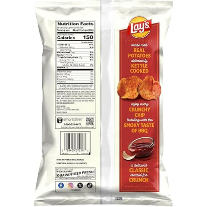Lay's Kettle Cooked Mesquite Barbecue Flavored Potato Chips, 8 Oz