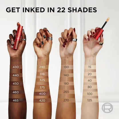 L'Oreal Paris Infallible Skin Ink 2-in-1 Foundation Concealer Hybrid Face Makeup, up to 48HR Transfer-Resistant with Medium Coverage, 465 Rich Cool
