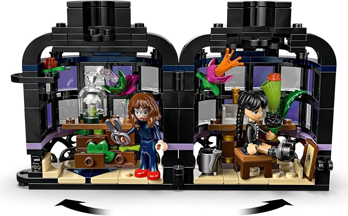 LEGO Wednesday Black Dahlia Flower Building Toy - Pretend Play Set for Girls & Boys, Ages 9+ - with Wednesday Addams & Professor Minidolls - Building Blocks for Kids - Gift Idea for Birthdays - 76784