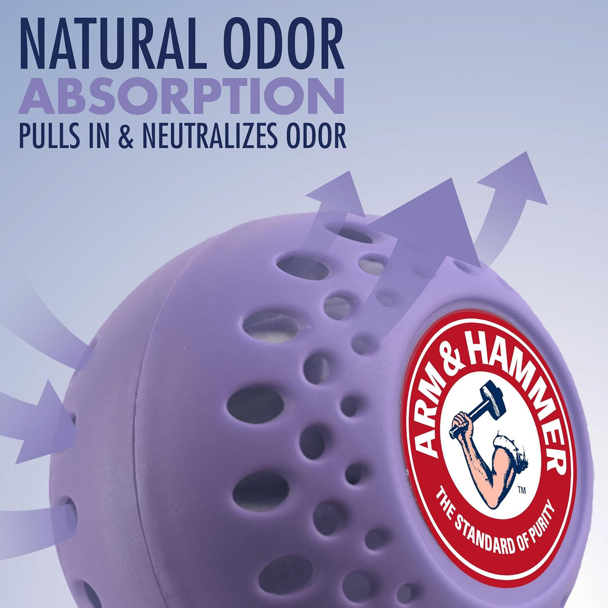 Arm & Hammer OdorBusterz Odor Eliminator Balls, Lavender, 6 Count - Baking Soda Odor Control for Closets, Drawers, Hampers & Small Spaces