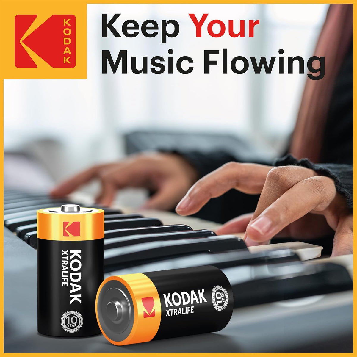 KODAK C Cell Alkaline Batteries (12 Pack) C Size Battery, LR14, 1.5V