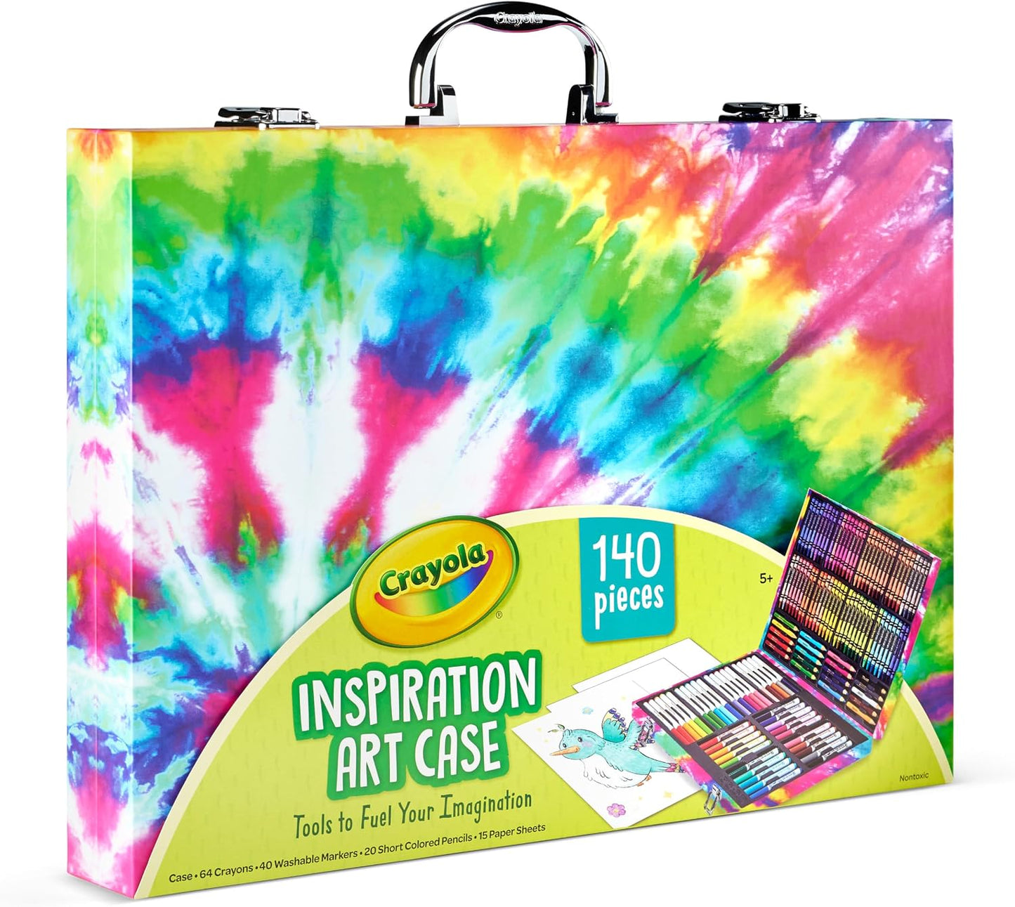 Crayola Inspiration Art Case Coloring Set - Tie-Dye (140ct), Art Supplies Set For Kids, Travel Drawing Kit, Gift for Girls & Boys, Ages 5+