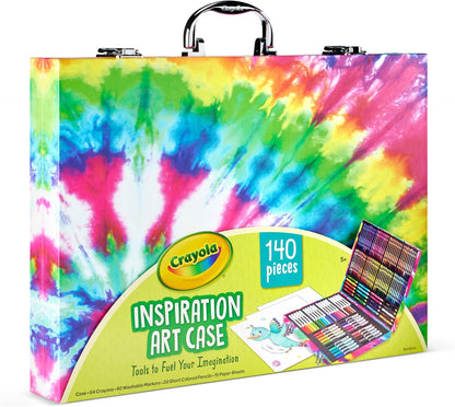 Crayola Inspiration Art Case Coloring Set - Tie-Dye (140ct), Art Supplies Set For Kids, Travel Drawing Kit, Gift for Girls & Boys, Ages 5+