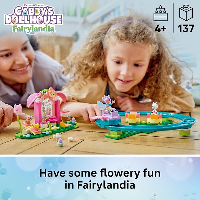 LEGO Gabby's Dollhouse Fairy Roller Coaster and Tea Party 11214 | Preschool Building Toys for Girls & Boys, Ages 4+, W/ Starter Bricks, Sturdy Build for Pretend Play, 137 pieces, Gift Idea