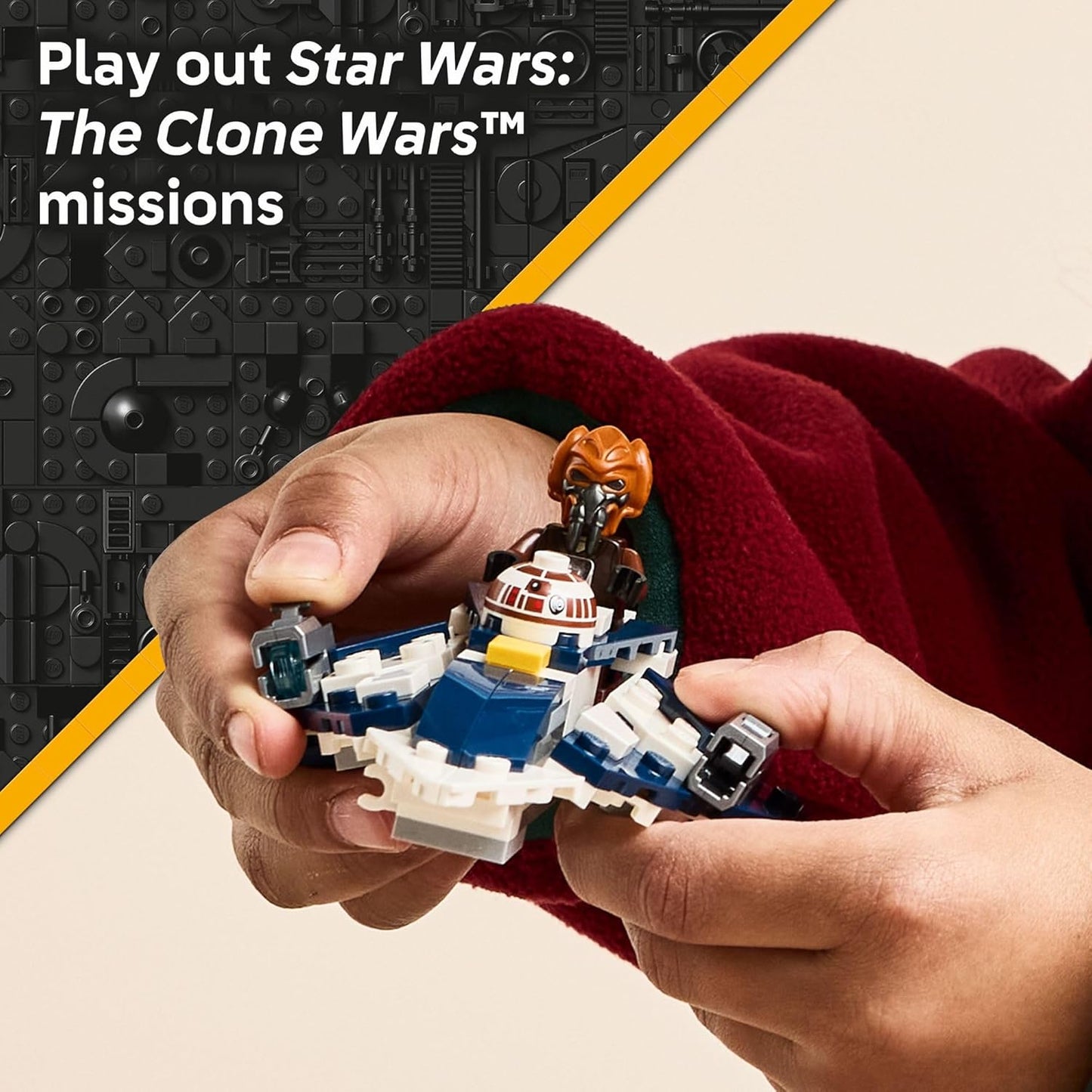 LEGO Star Wars Plo Koon’s Jedi Starfighter Microfighter Kids Toy - Building Toy for Pretend Play - Clone Wars Playset and Room Decor for Boys and Girls, Ages 6+ - Birthday Gift Idea - 75400