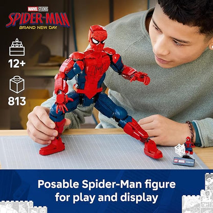 LEGO Marvel Spider-Man Hero Figure - Super Hero Building Toy for Boys & Girls, Ages 12+ - Posable Kids Bedroom, Bookshelf or Desk Decor - Gift for Birthdays - 76346