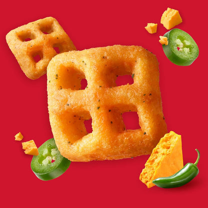 Cheez-It Crunch Cheesy Baked Snacks, Lunch Snacks, Zesty Jalapeno Cheddar, 6.5oz Bag (1 Bag)