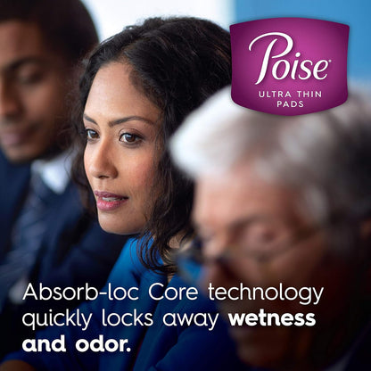 Poise Ultra Thin Incontinence Bladder Leakage & Postpartum Pads for Women, Maximum Absorbency, Long Length, Small, 36 Count