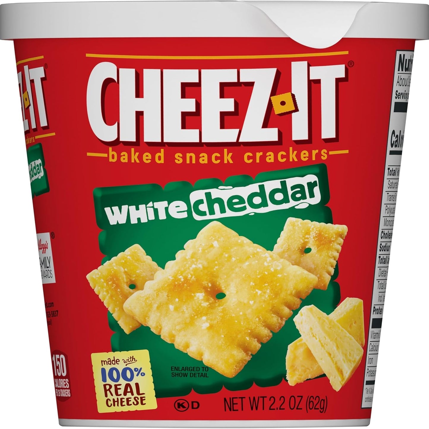 Cheez-It Baked Snack Cheese Crackers in a Cup, White Cheddar, Single Serve, 2.2 oz(Pack of 10)