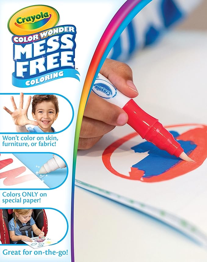 Crayola Color Wonder Paintbrush Pens & Paper, Mess Free Coloring for Toddlers, Painting Set, Toddler Arts & Crafts, Kids Gift, 6 Piece Set (Pack of 2)