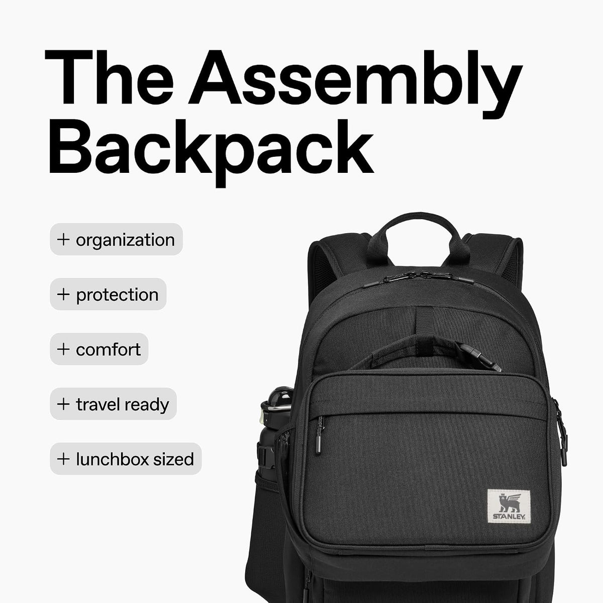 STANLEY Assembly Backpack 20L, Fits Laptops up to 16 inches, Black