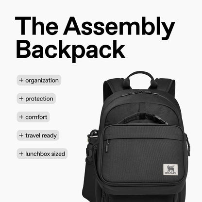 STANLEY Assembly Backpack 20L, Fits Laptops up to 16 inches, Black