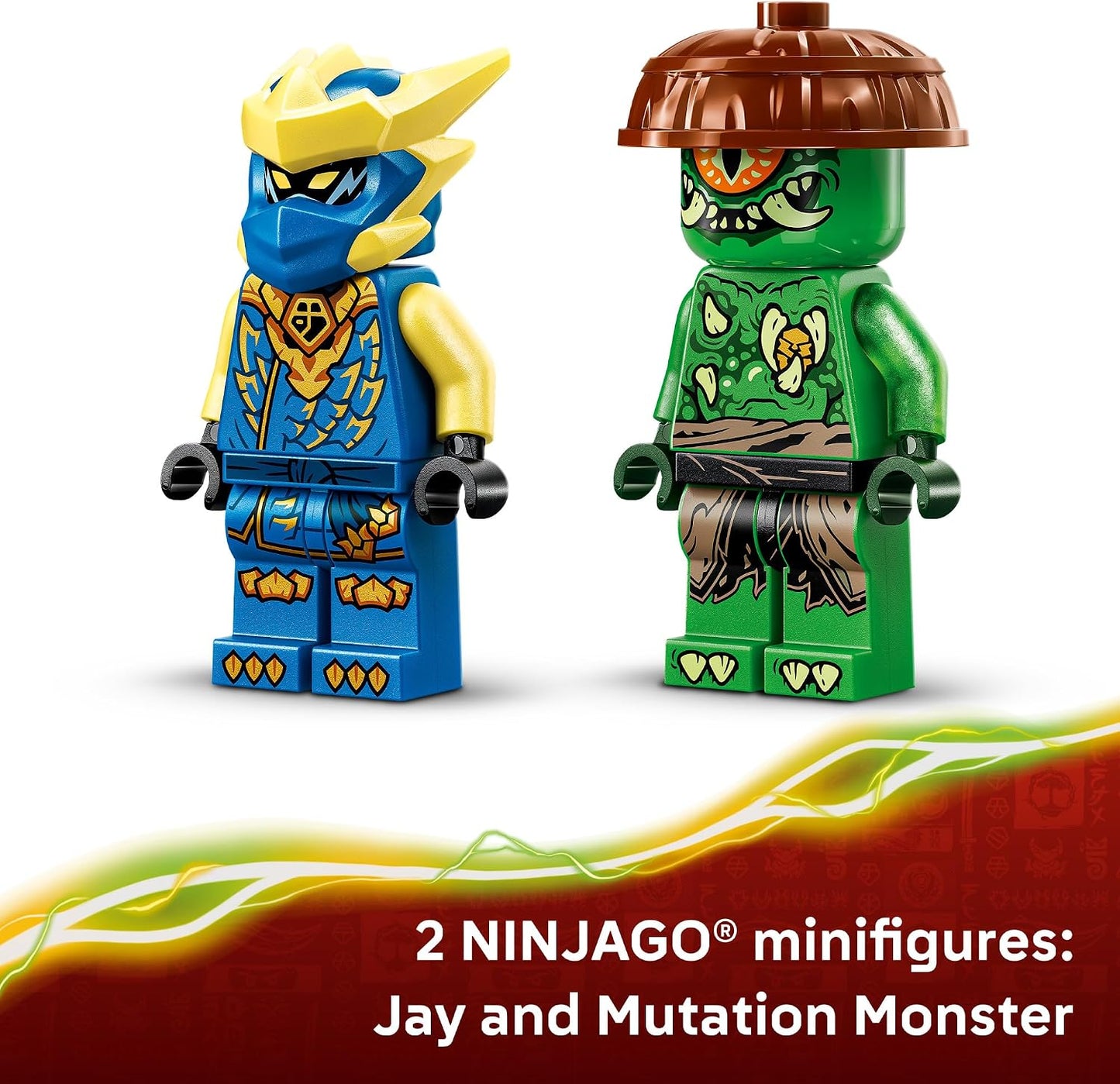 LEGO NINJAGO Jay's Dragon Mech Fight Building Toy - Pretend Play Set for Boys & Girls, Ages 4+ - Includes 2 Minifigures - Gifts for Birthdays - 71853