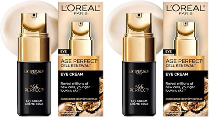 L'Oreal Paris Age Perfect Cell Renewal Anti-Aging Eye Cream,For Dark Circles & Puffiness 0.5 Fl oz,(Pack of 2)