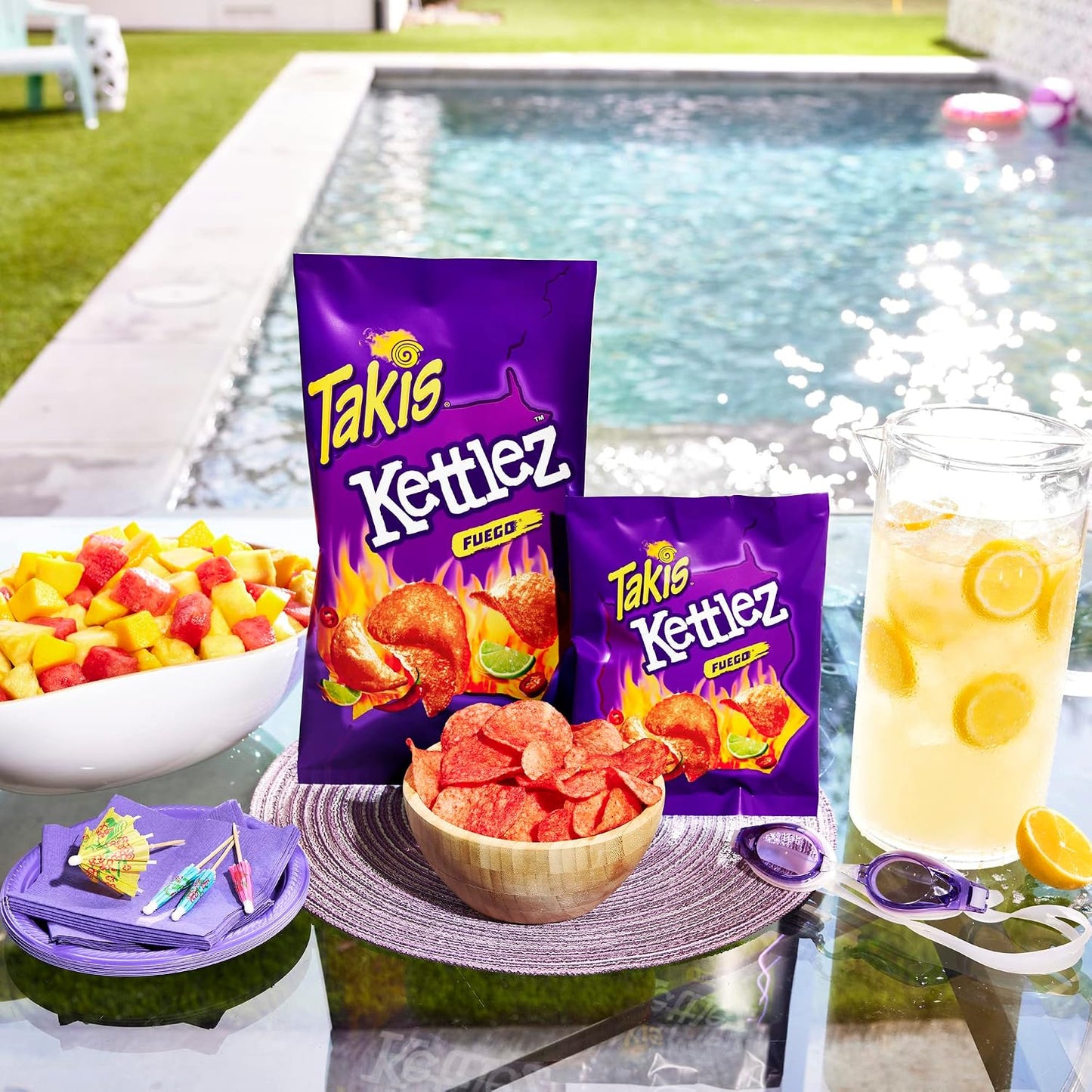 Takis Fuego Kettlez 8 oz Sharing Size Bag, Hot Chili Pepper & Lime Flavored Extreme Spicy Kettle-Cooked Potato Chips (Pack of 2)