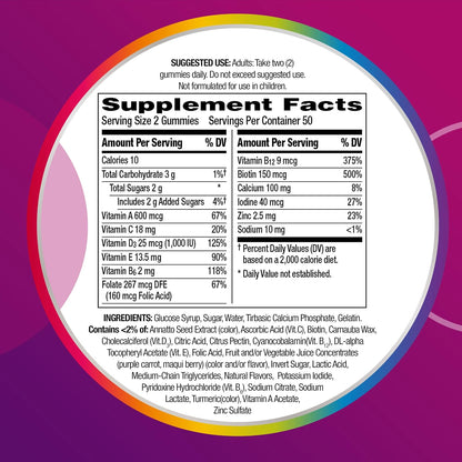 Centrum MultiGummies Gummy Multivitamin for Women, Multivitamin/Multimineral Supplement with Vitamin D3, B and Antioxidants, Assorted Fruit Flavor - 170 Count (Pack of 2)