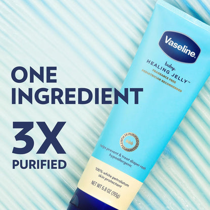 Vaseline Baby Healing Jelly 3 Pack White Petroleum Skin Protectant for Preventing & Treating Diaper Rash,with a Hypoallergenic, Pediatrician-Recommended Formula, 6.8 oz