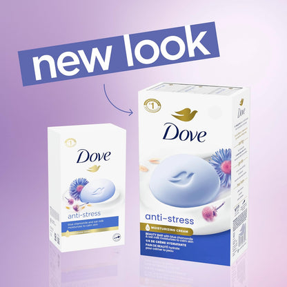 Dove Beauty Bar Gentle Cleanser Anti-Stress Cream Bar Moisturizes To Calm Skin Gentle Bar Soap Cleanser Made With 1/4 Moisturizing Cream 72 pack
