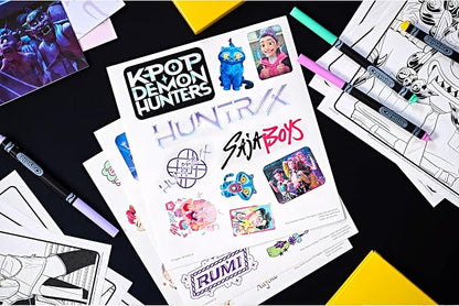 Crayola Kpop Demon Hunters Art Case (40+pcs), Coloring & Sticker Craft Kit | Arts & Crafts Kit, Holiday, Birthday Gift for Kids & Teens, Screen Free Travel Activity Set, Kpop Demon Hunters Toys, Ages 8+
