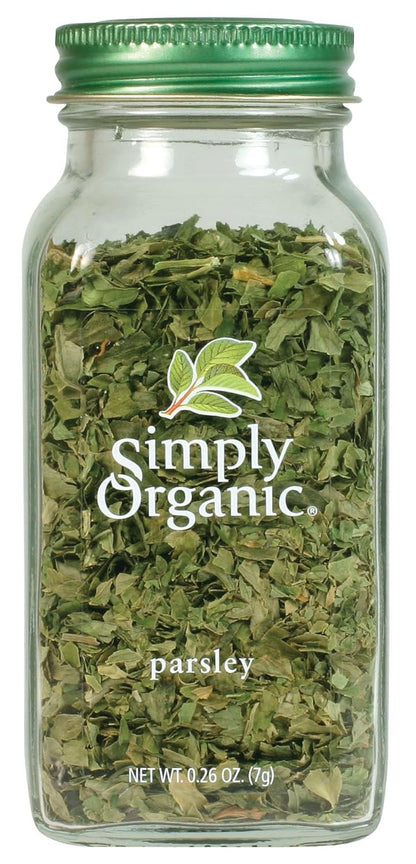 Simply Organic Parsley Flakes, 0.26-Ounce Jar, Fresh, Green-Leafy Taste, Vibrant Color Italian Parsley, Kosher, Organic (Pack of 2)