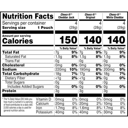 Cheez-It Cheese Crackers, Baked Snack Crackers, Lunch Snacks, Variety Pack, 12.1oz Box (12 Packs)