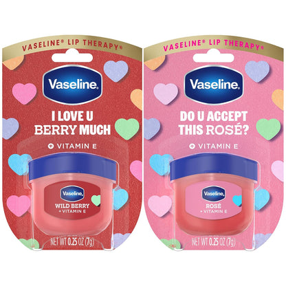 Vaseline Lip Therapy Wild Berry + Rosé Variety 2-Pack – Scented, Lightly Tinted Lip Balms with Vitamin E for Soft, Kissable Lips, 0.25 Oz Ea