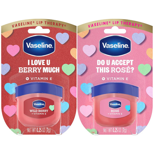 Vaseline Lip Therapy Wild Berry + Rosé Variety 2-Pack – Scented, Lightly Tinted Lip Balms with Vitamin E for Soft, Kissable Lips, 0.25 Oz Ea