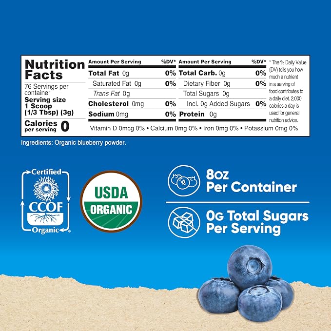 Nutricost Organic Blueberry Powder 8oz (227 Grams) Pure, Gluten-Free