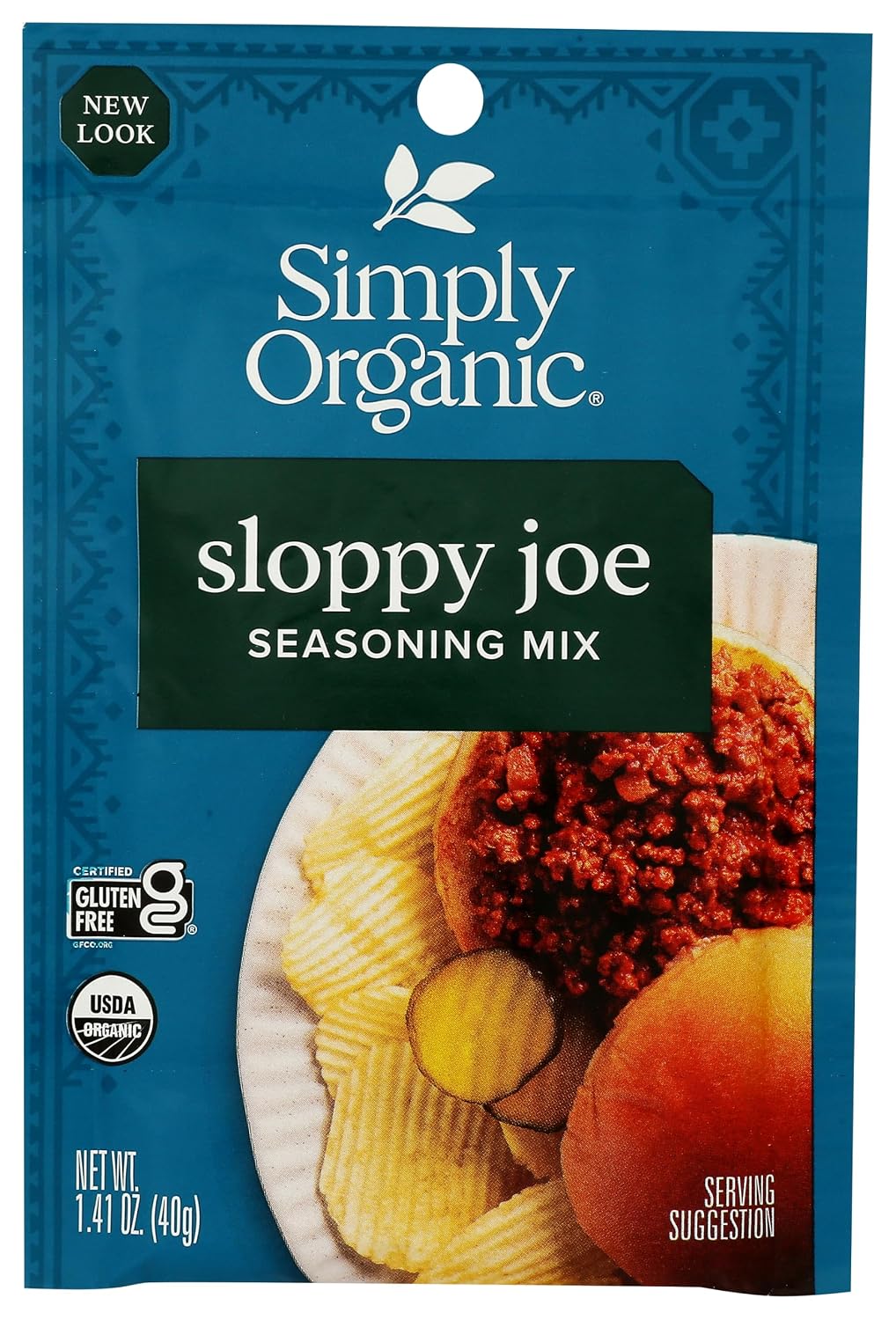 Simply Organic Sloppy Joe, Certified Organic, Kosher, Chili Mixes | 1.41 Ounce (Pack of 1)