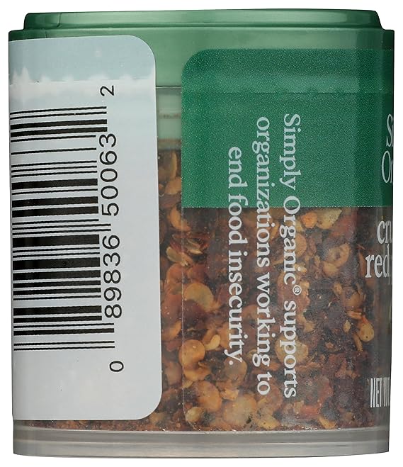 Simply Organic Red Pepper Crushed, Certified Organic, Kosher, Mini Spices | 0.42 Ounce (Pack of 1)