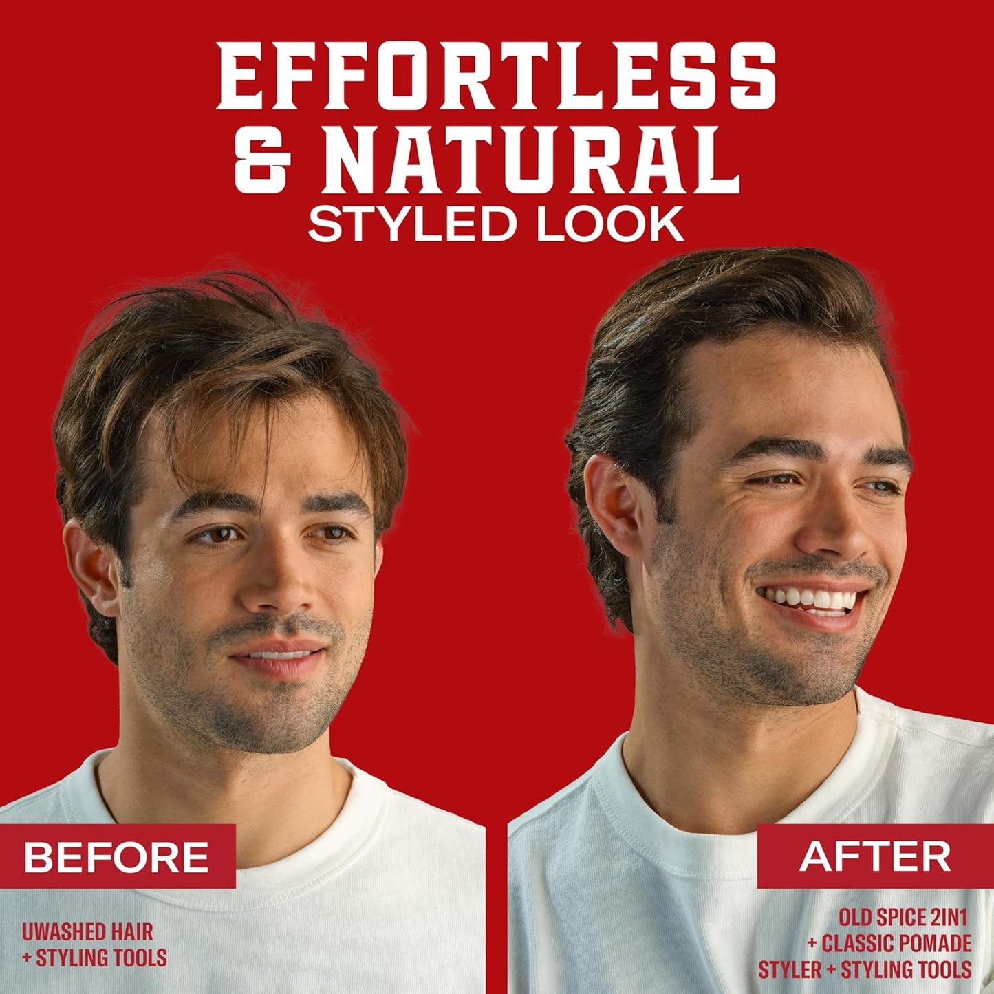 Old Spice Classic Pomade for Men, Healthy & Strong with Vitamin E & Biotin, Men's Hair Styling Pomade, Medium Hold, Matte Finish, 2.22 oz, Twin Pack