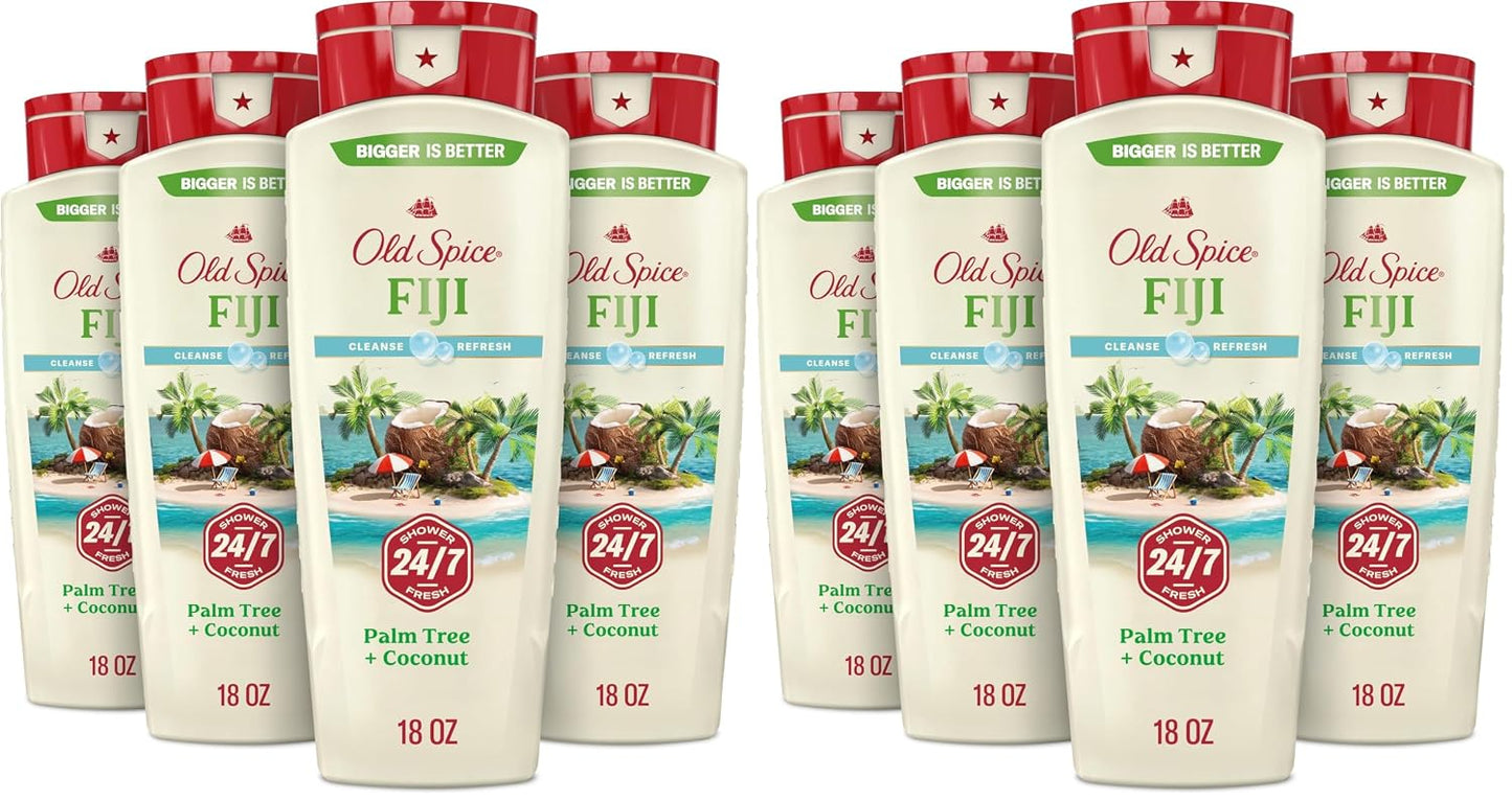 Old Spice Men's Body Wash Fiji with Palm Tree, 18 oz (Pack of 8)