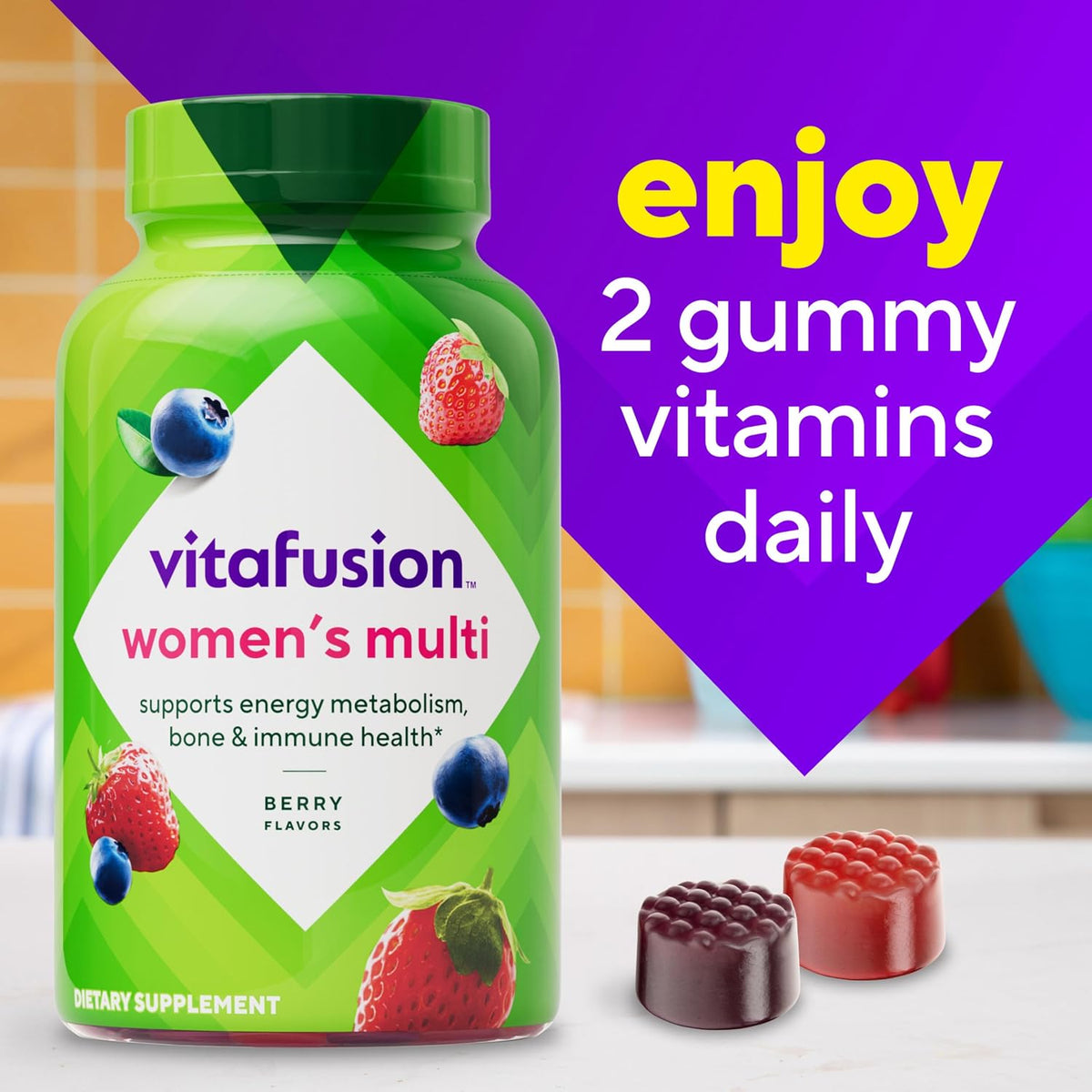 Vitafusion Women's Multivitamin Gummy | Yummy Berry Flavor | 120 Gummies