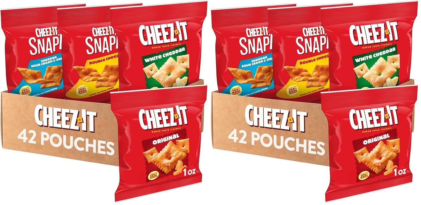 Cheez-It Cheese Crackers, Baked Snack Crackers, Lunch Snacks, Variety Pack (84 Packs)