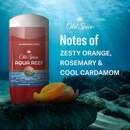 Old Spice Aluminum Free Deodorant for Men, 24/7 Odor Protection, 24/7 Freshness & Lasting Scent, Aqua Reef with Cypress Scent, 3.0 oz