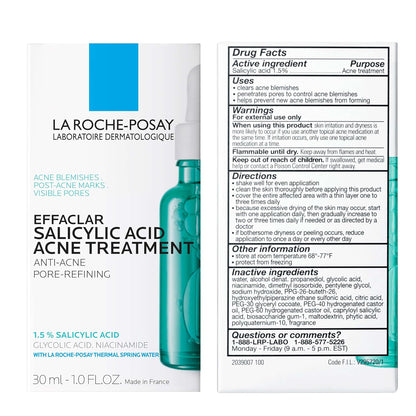 La Roche-Posay Effaclar Salicylic Acid Acne Serum Treatment Pore Minimizer