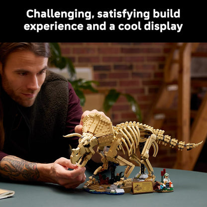 LEGO Jurassic World Dinosaur Fossils: Triceratops 77985 | Building Set for Adults, Ages 18+, Posable Dinosaur Fossil Display, Bedroom or Home Office Decor, 1154 pieces, Gift Ideas