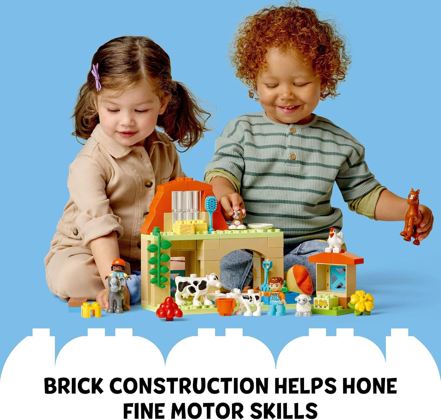 LEGO DUPLO Town Caring for Animals at The Farm 10416 | Back to School Gift for Students, Building Toy, Girls & Boys, Ages2+, Fine Motor Skills, Large Bricks, 74 pieces