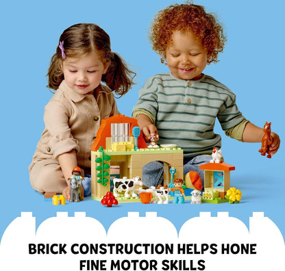 LEGO DUPLO Town Caring for Animals at The Farm 10416 | Back to School Gift for Students, Building Toy, Girls & Boys, Ages2+, Fine Motor Skills, Large Bricks, 74 pieces