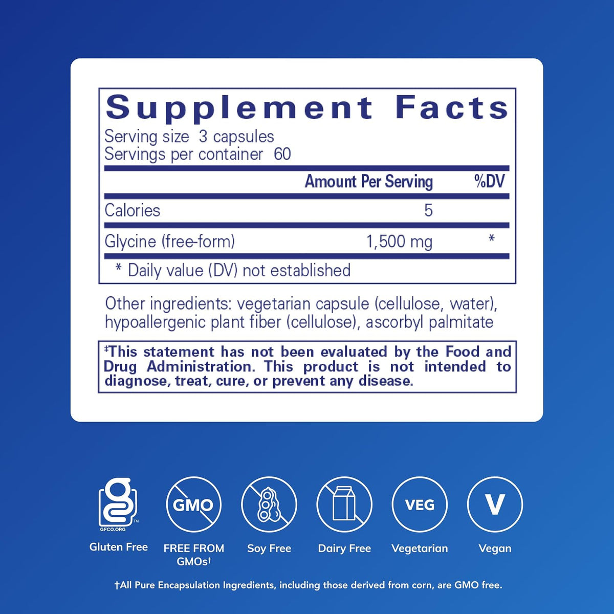 Pure Encapsulations Glycine, 180 Capsules