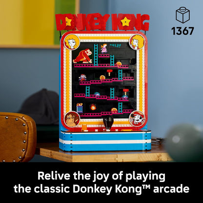 LEGO Super Mario Donkey Kong Arcade 72051 | Collectible Building Set for Adults, Ages 18+, Retro Arcade Decor, Working Levers & Joystick, 1,367 pieces, Gift for Gamers