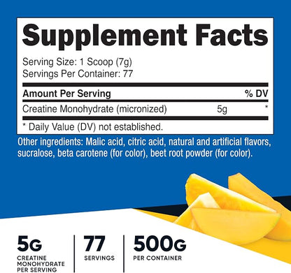 Nutricost Creatine Monohydrate Powder (Pineapple Mango, 500 Gram) - Micronized Creatine Supplement - Vegan, GMO-Free, Gluten Free (Pack of 2)