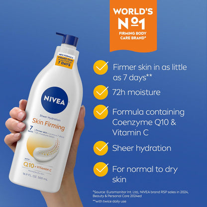 NIVEA Skin Firming Skin Care Set, Body Lotion and Gel Cream, 11.8 Fl Oz (Pack of 12)
