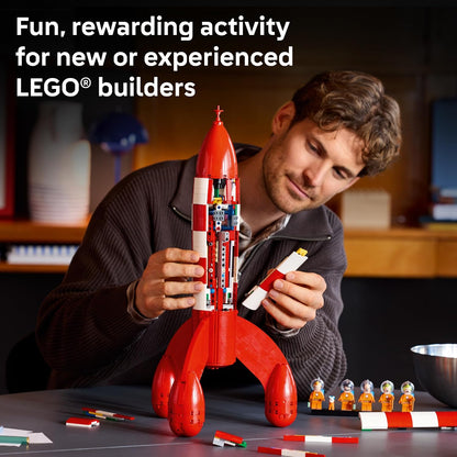 LEGO Ideas Tintin Moon Rocket - Building Set for Adults, Ages 18+ - Collectible Kit for Fans - Bedroom or Home Office Decor - Gifts for Comic Lovers - 21367