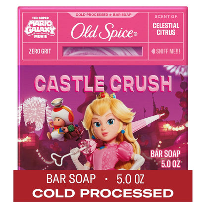 Old Spice Bar Soap for Men, x The Super Mario Galaxy Movie, Cold Pressed with Grit, Made with Natural Oils & Plant Based Cleanser, Celestial Citrus with Sweet Citrus & Berries Scent, 5.0 oz