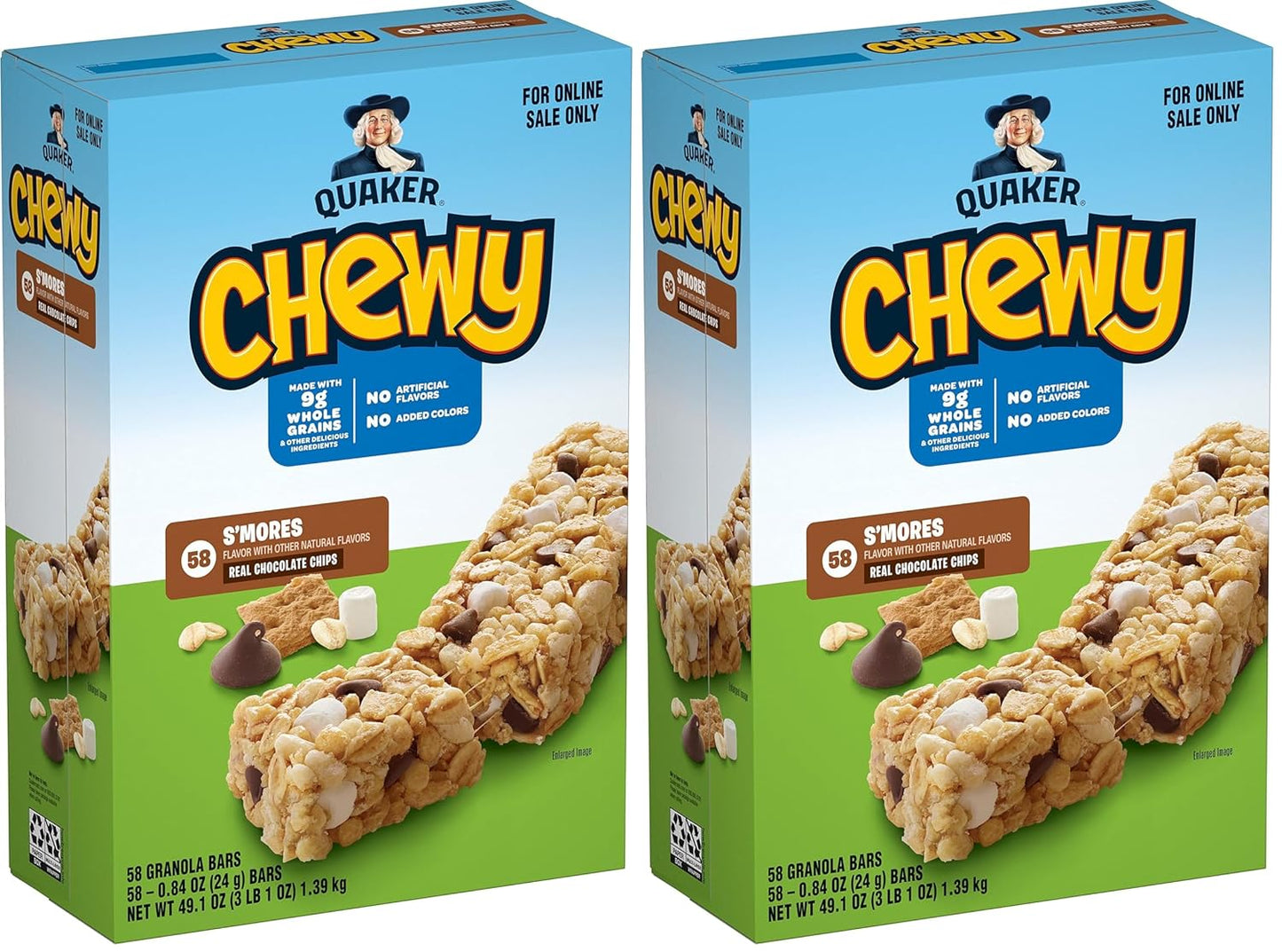 Quaker Chewy Granola Bars,S'mores,58 Count (Pack of 2)