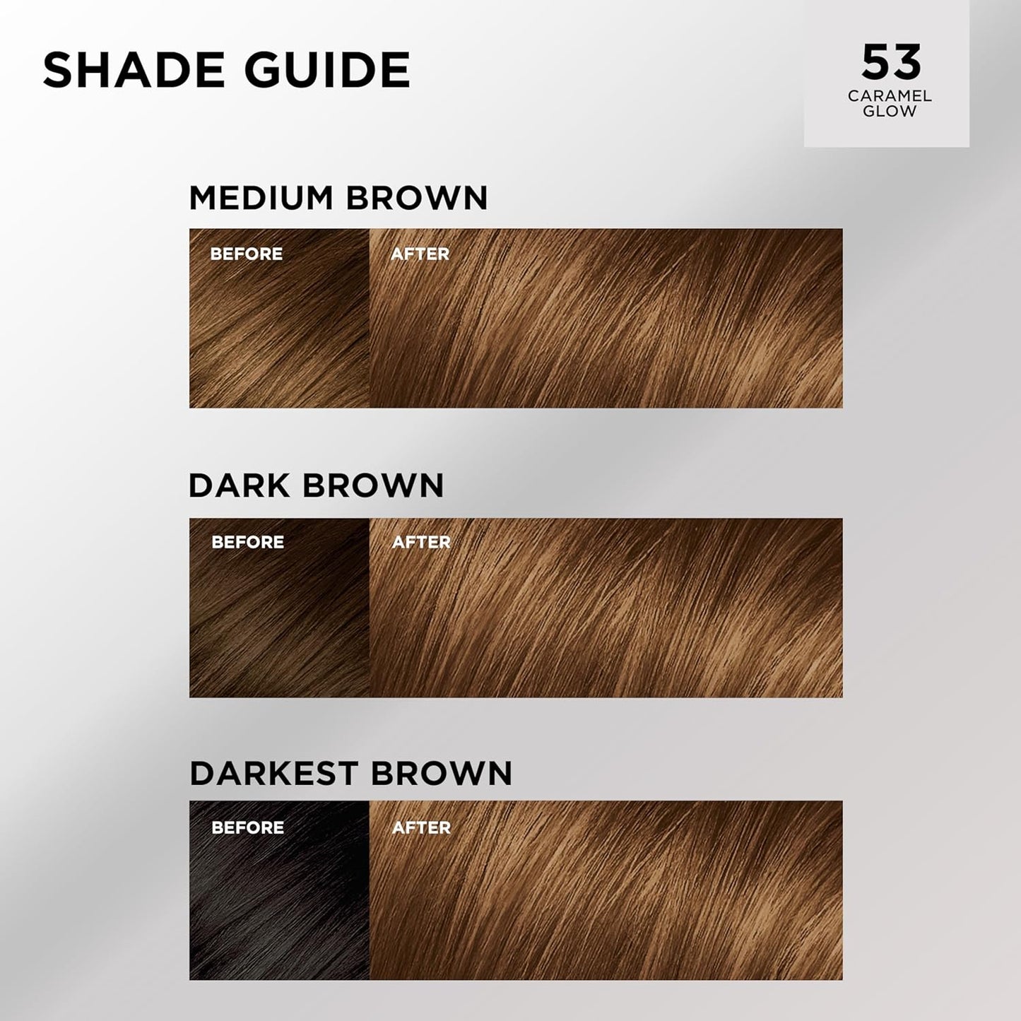 L'Oreal Paris Feria Multi-Faceted Shimmering Permanent Hair Color, High Intensity Hair Dye for 3X Highlights, 53 Caramel Glow, 1 Kit