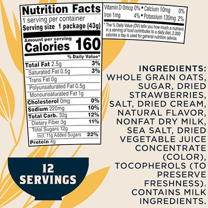 Quaker Express Cups, Strawberry & Cream, 12 Count